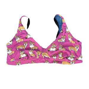 Meundies 3X Pink Corgi Printed Comfortable Bra Bralette NWOT
